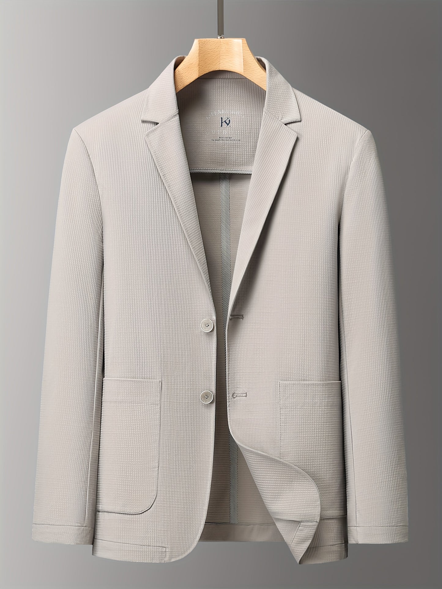 Men's Summer Slim-Fit Suit Jacket, Light Business Blazer with Pockets