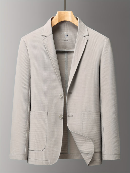 Men's Summer Slim-Fit Suit Jacket, Light Business Blazer with Pockets