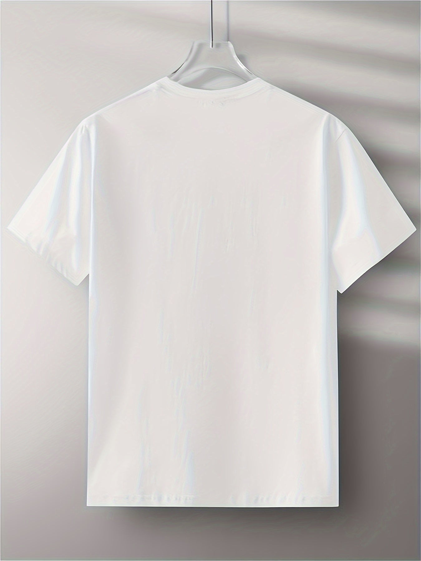 Custom Photo Text T Shirt Men's Custom Photo\u002FText T-Shirt - Dual-Sided Print, Striped Geometric Design, Durable Machine-Washable Fabric