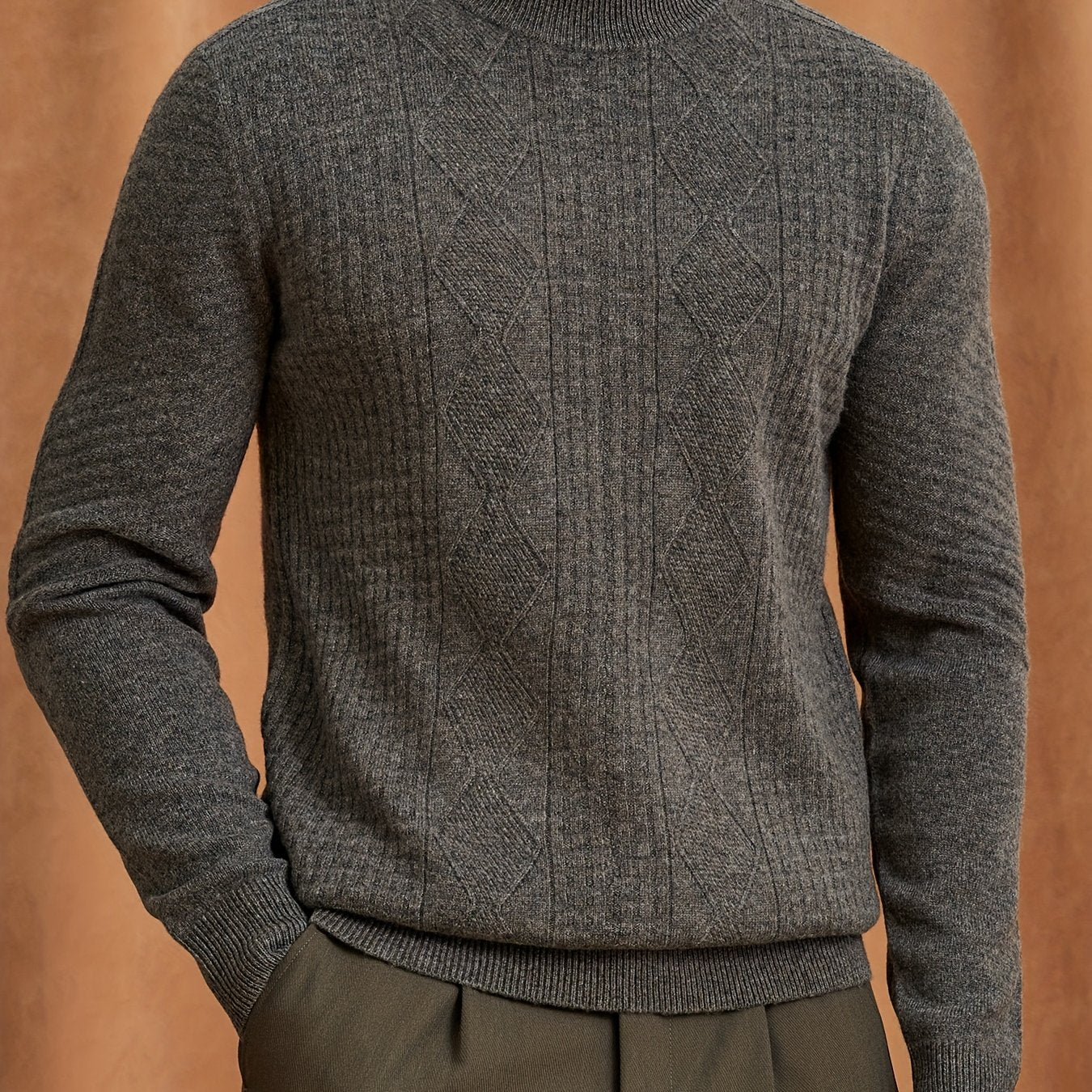 New Cross-Border Autumn And Winter Men'S Sweater Made of 100% Pure Velvet, Crafted from High-Quality Pure Velvet Fabric,