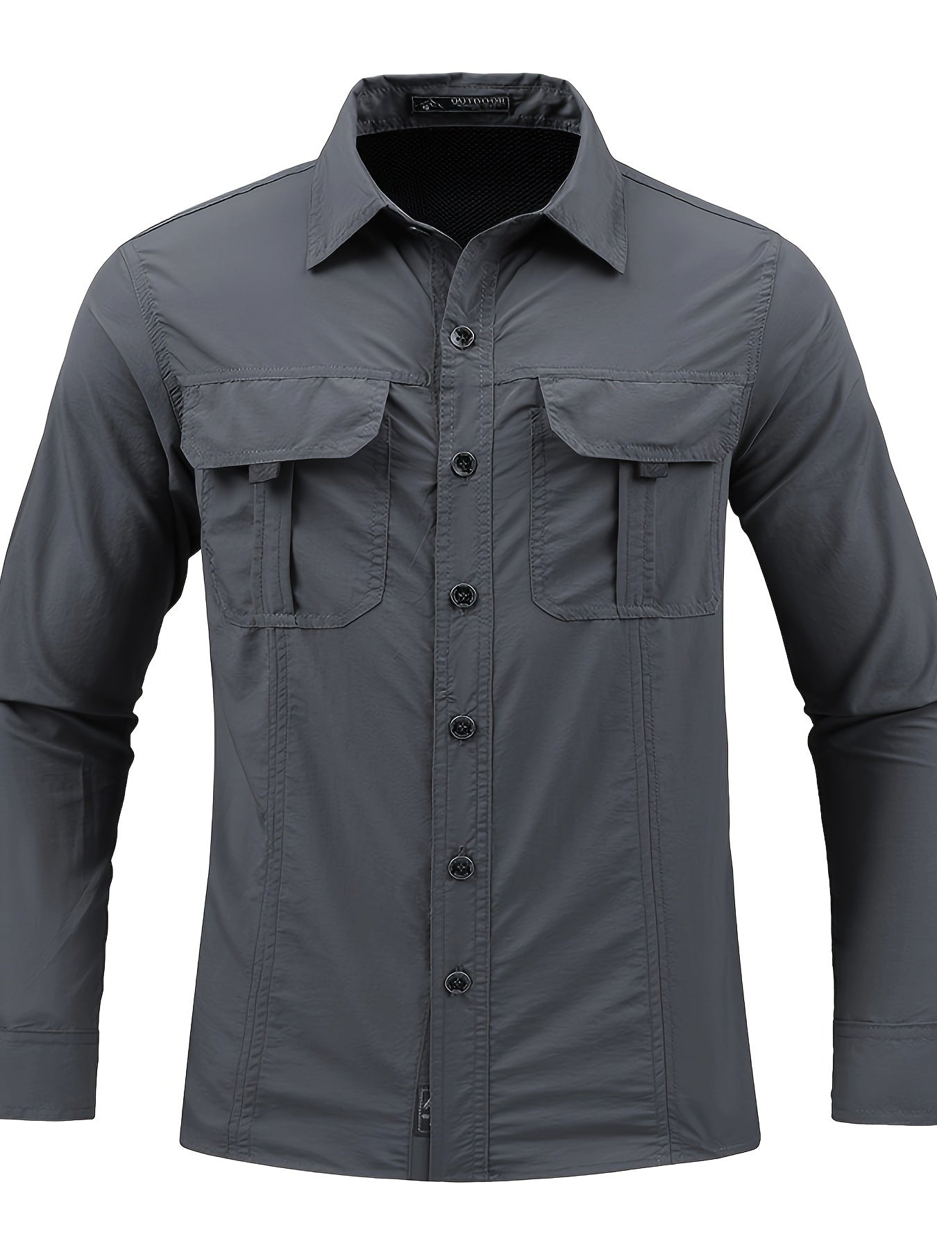 Mens Quick Dry Shirt Men's Quick-Dry Shirt - Beige Button-Up Formal & casual shirt with Button Front Placket, Long Sleeve Non-Sticky Fabric for Office, Outdoor,