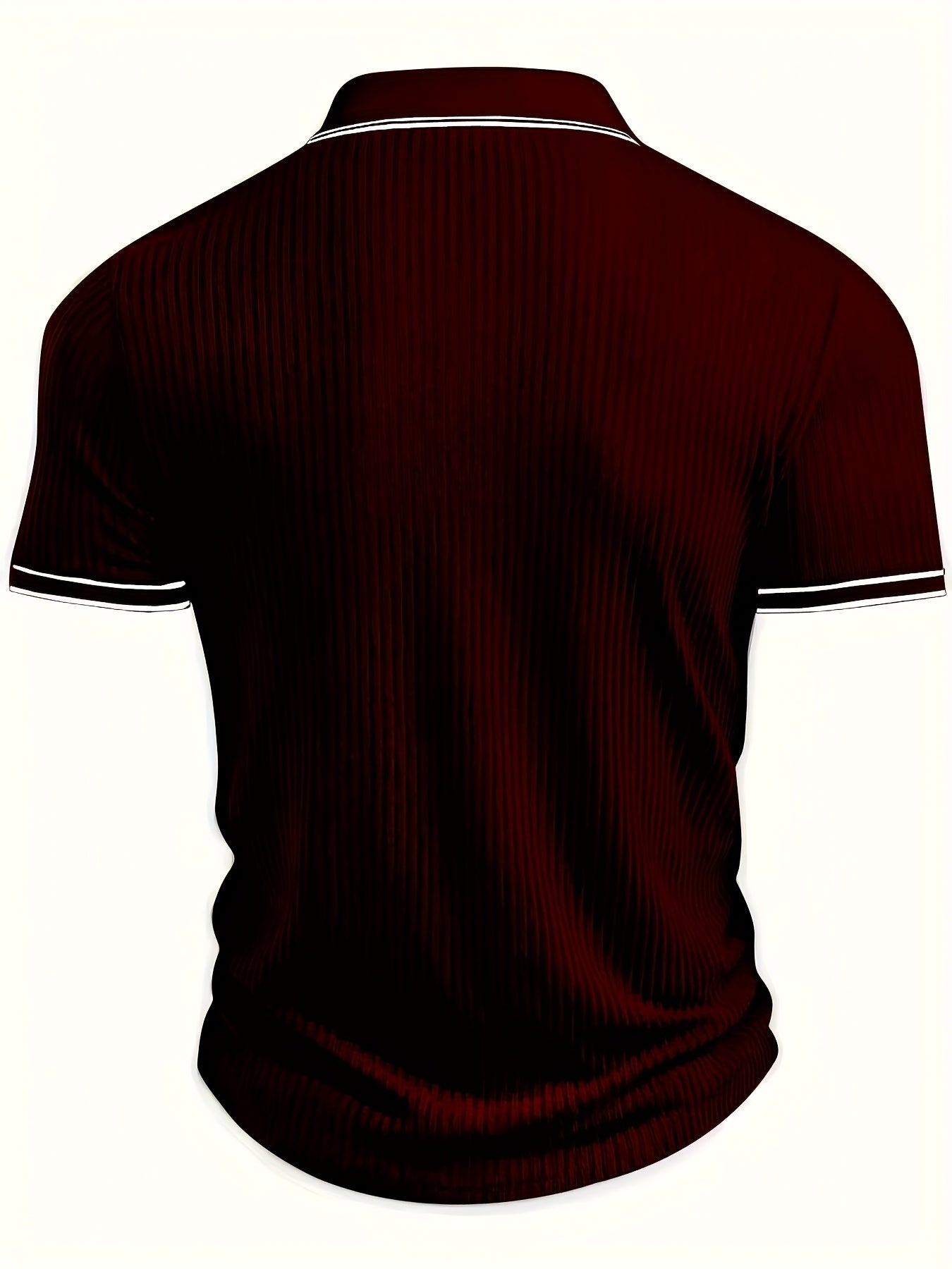 Textured Striped Shirt Textured Striped Collar Men's Short Sleeve Shirt | Solid Color, Regular Fit, Machine Washable, Versatile for Business Casual & Formal Occasions