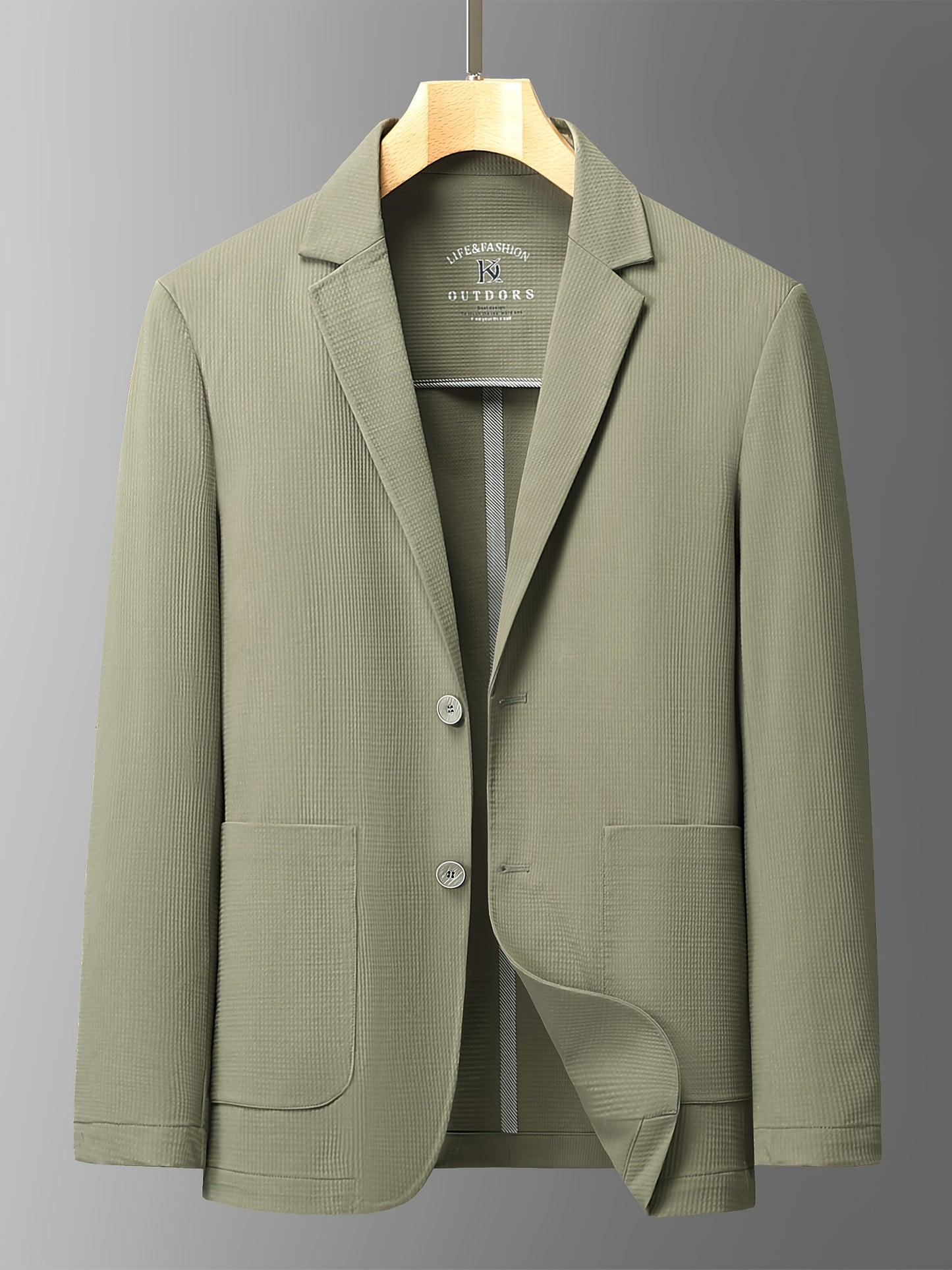 Men's Summer Slim-Fit Suit Jacket, Light Business Blazer with Pockets