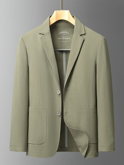 Men's Summer Slim-Fit Suit Jacket, Light Business Blazer with Pockets