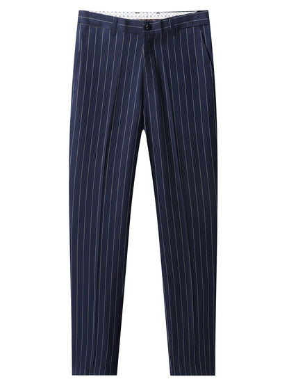 Men'S Striped Suit Set for Business Casual And Formal Events, Featuring a Lightweight Design Suitable for Spring And Autumn. The Two-Piece Suit Is Durable,