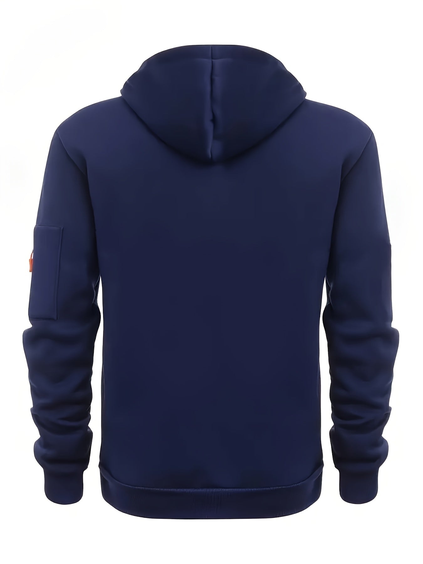 Thick, Warm, Oversized Men's Casual Zip-Up Hoodie - Kangaroo Pocket, Polyester Blend - Fall and Winter