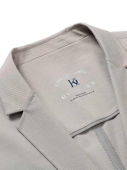 Men's Summer Slim-Fit Suit Jacket, Light Business Blazer with Pockets