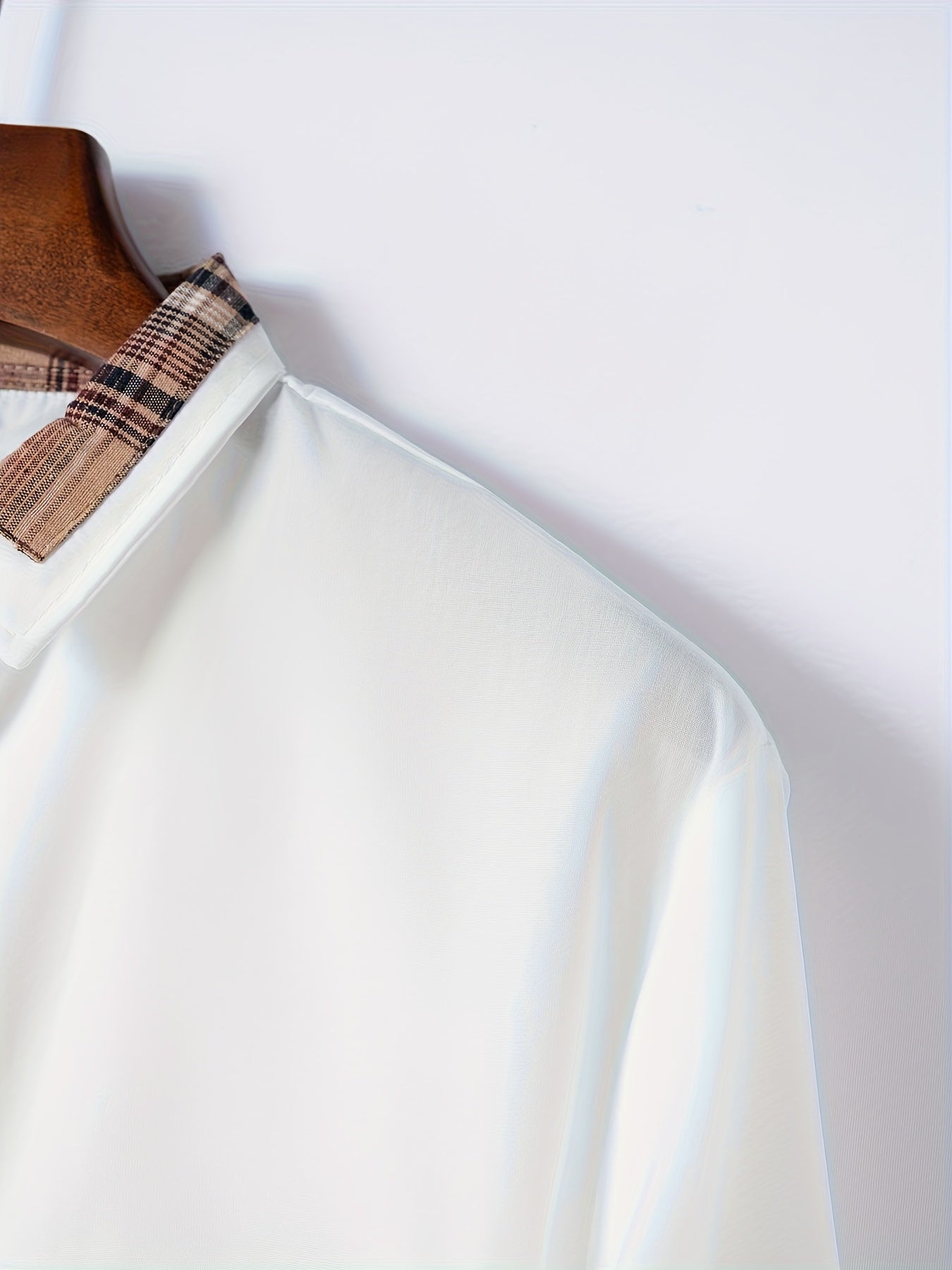 Men'S Casual Long Sleeve Shirt with Color Block Pocket Design - Comfortable Collar, Breathable Fabric,