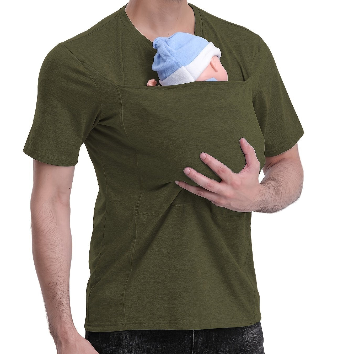 New Fashion Casual Kangaroo Dad Multifunctional Men's T-Shirt