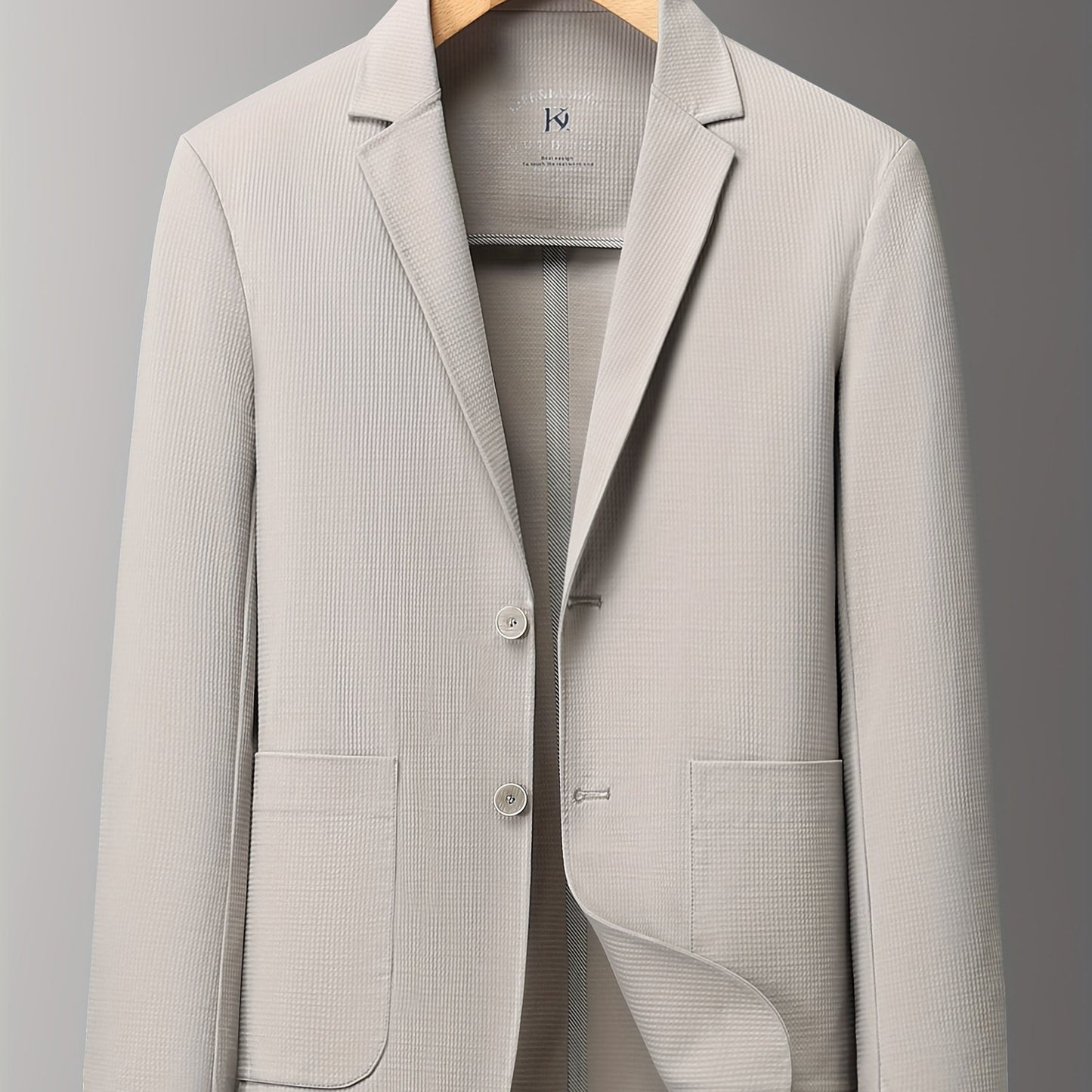 Men's Summer Slim-Fit Suit Jacket, Light Business Blazer with Pockets