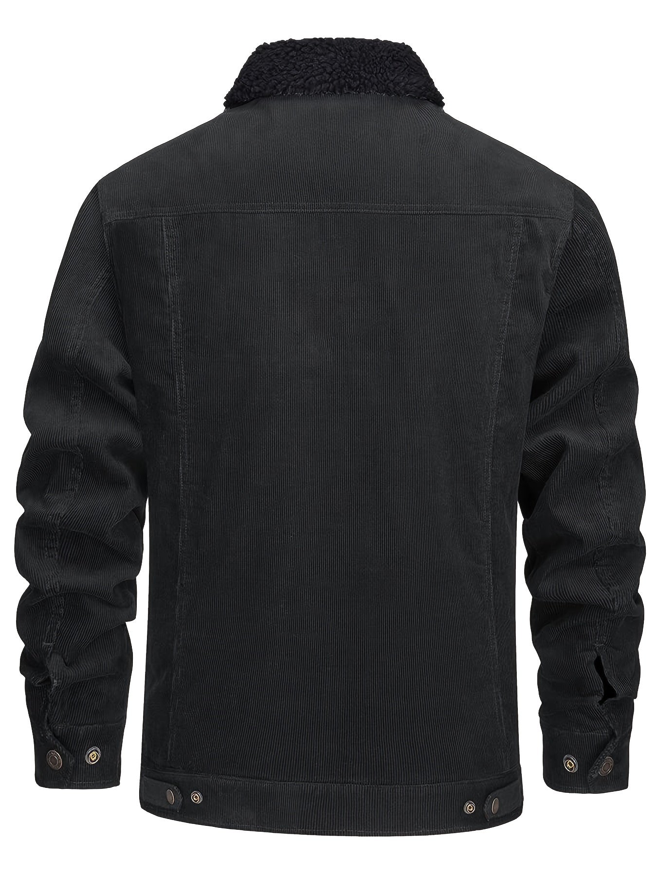 Men's Winter Fleece Jacket with Thick, Comfortable and Stiff Fabric, Warm Inner Lining, Multi-Pocket, Adjustable Cuff Collar,