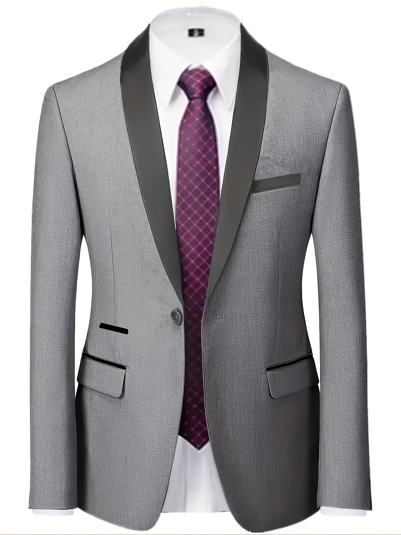 Three-Piece Formal Suit Set Men's Three-Piece Suit Set - Large Size Formal Attire with Notch Lapel, Includes Trousers & Vest for Weddings, Work & Festive Gifts