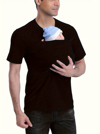 New Fashion Casual Kangaroo Dad Multifunctional Men's T-Shirt