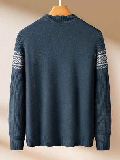 FORTEI Slight Elasticity Men'S Sweater with a Round Neck, Jacquard Design, Soft and Skin-Friendly Feel for Winter 25 F0096144098