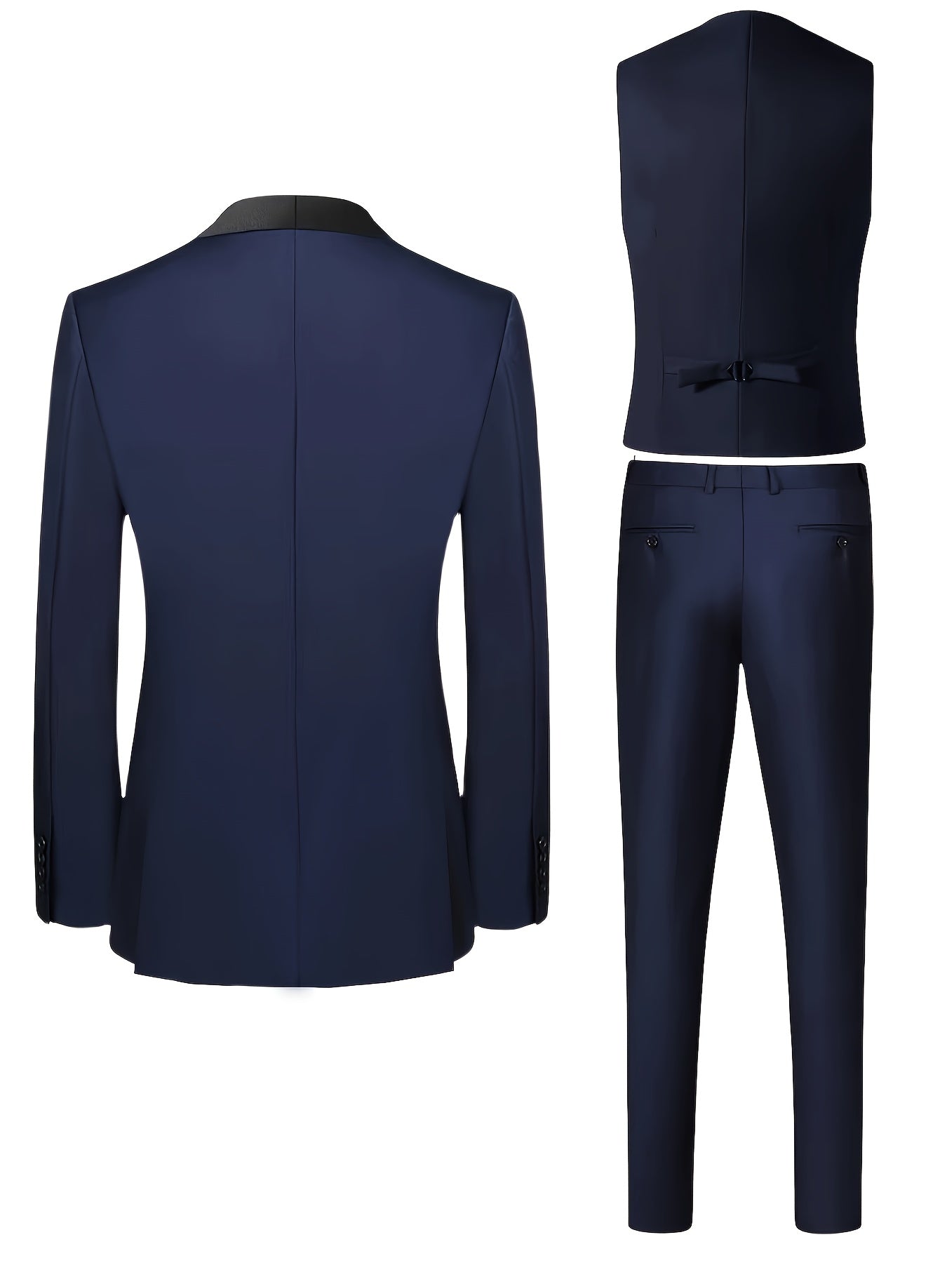 Three-Piece Formal Suit Set Men's Three-Piece Suit Set - Large Size Formal Attire with Notch Lapel, Includes Trousers & Vest for Weddings, Work & Festive Gifts
