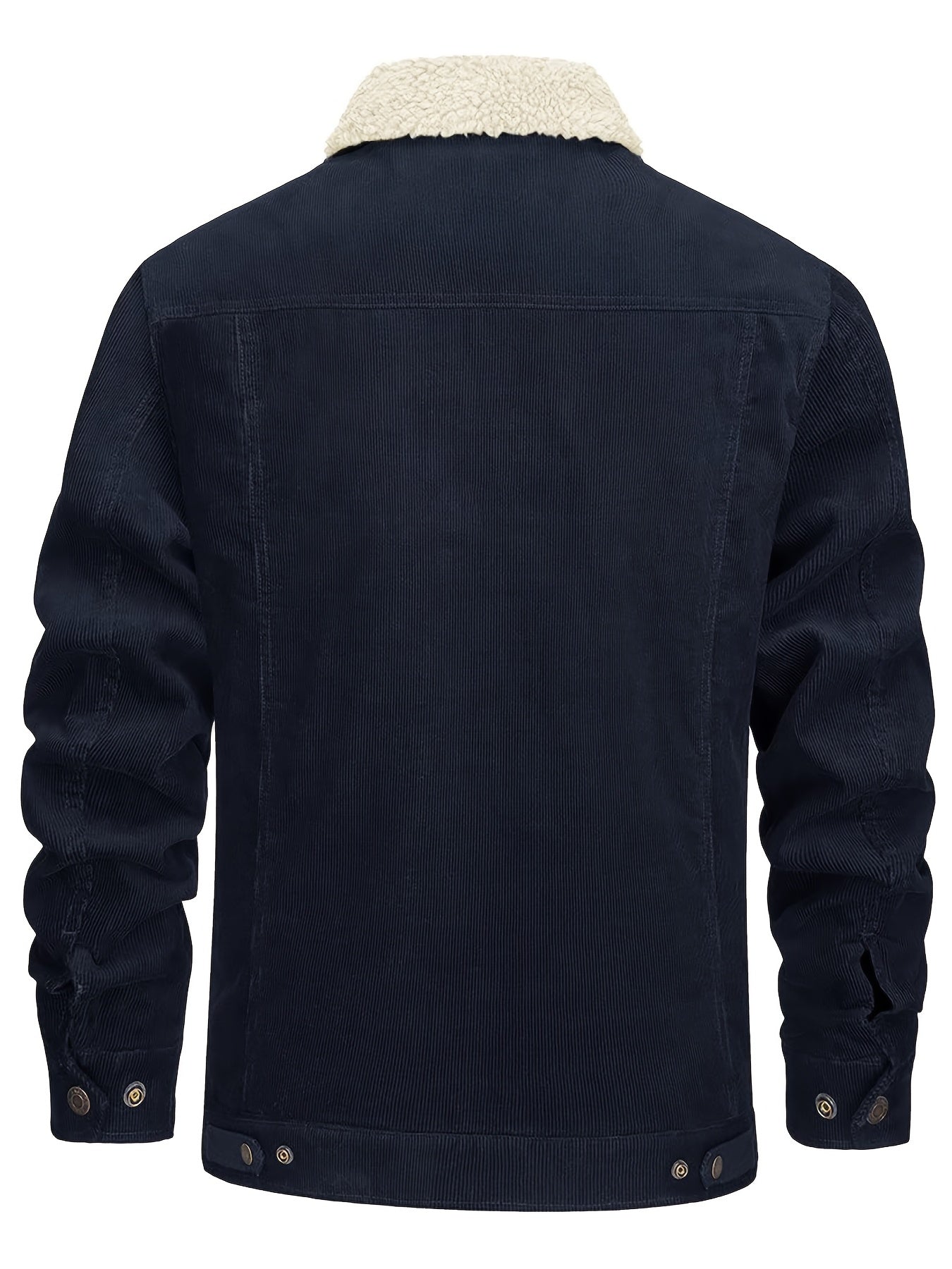 Men's Winter Fleece Jacket with Thick, Comfortable and Stiff Fabric, Warm Inner Lining, Multi-Pocket, Adjustable Cuff Collar,