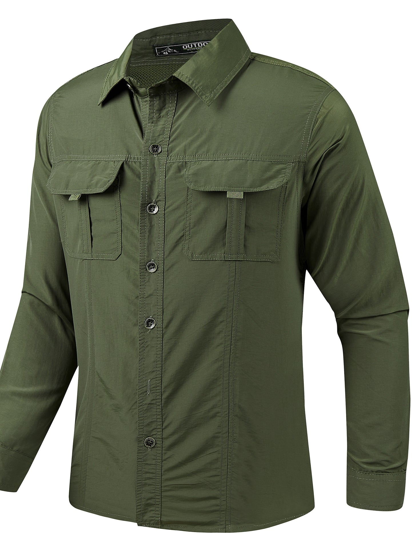 Mens Quick Dry Shirt Men's Quick-Dry Shirt - Beige Button-Up Formal & casual shirt with Button Front Placket, Long Sleeve Non-Sticky Fabric for Office, Outdoor,