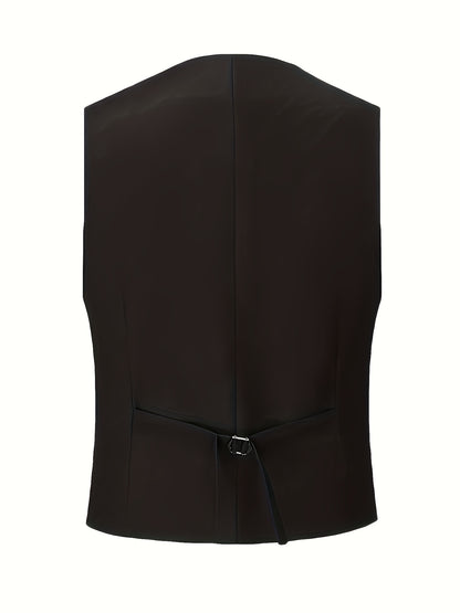 Men's Notch Lapel Suit Set, Single-Breasted Double-Breasted Jacket with Pants and Vest, Suitable for Formal Wear, Wedding Attire, Workwear, or Festive Gift