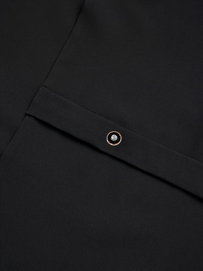 Men'S Suit, Short Sleeve Top, Round Neck, Fake Pocket Design, Hem Slit, Elastic Pants, Plus Size Men'S Suit, Men'S Casual Shirt and Pants Set,