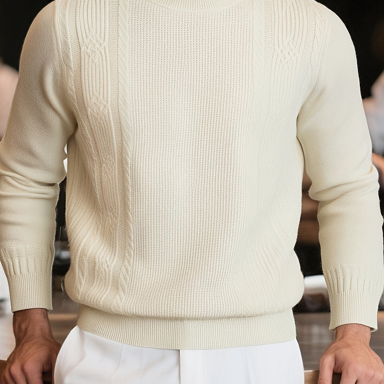 Men'S Sweater - Thick Warm Winter Pullover Sweater, Soft Warm Long Sleeve Sweater for Office, Formal Events & Everyday Cold Weather - Non-See-Through
