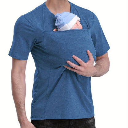 New Fashion Casual Kangaroo Dad Multifunctional Men's T-Shirt