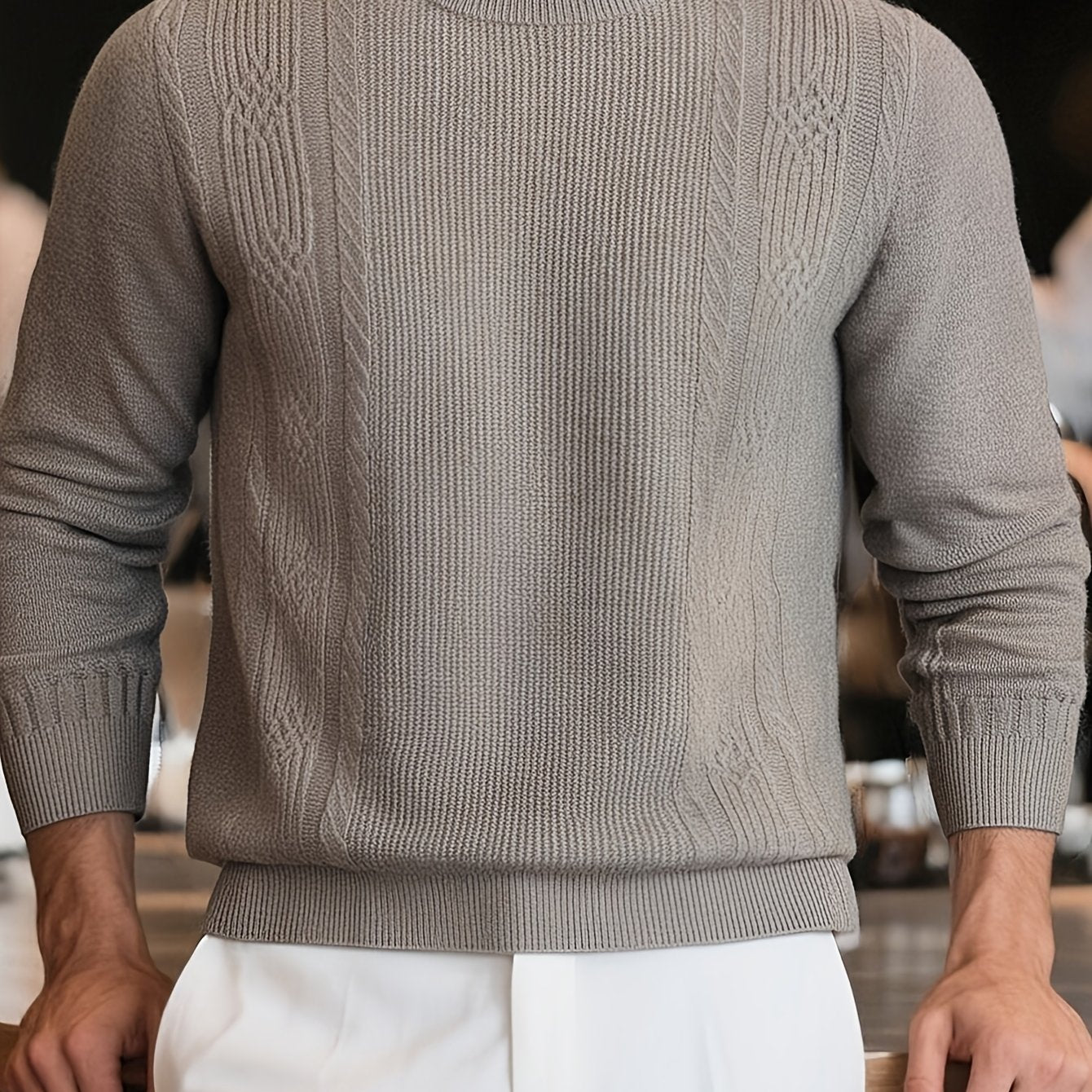 Men'S Sweater - Thick Warm Winter Pullover Sweater, Soft Warm Long Sleeve Sweater for Office, Formal Events & Everyday Cold Weather - Non-See-Through
