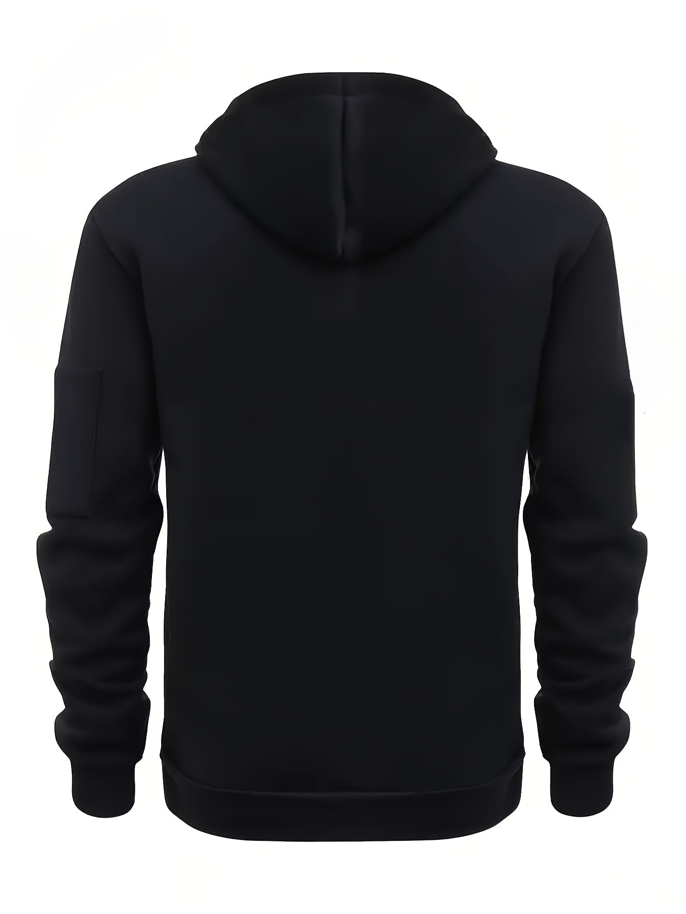 Thick, Warm, Oversized Men's Casual Zip-Up Hoodie - Kangaroo Pocket, Polyester Blend - Fall and Winter