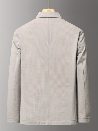 Men's Summer Slim-Fit Suit Jacket, Light Business Blazer with Pockets