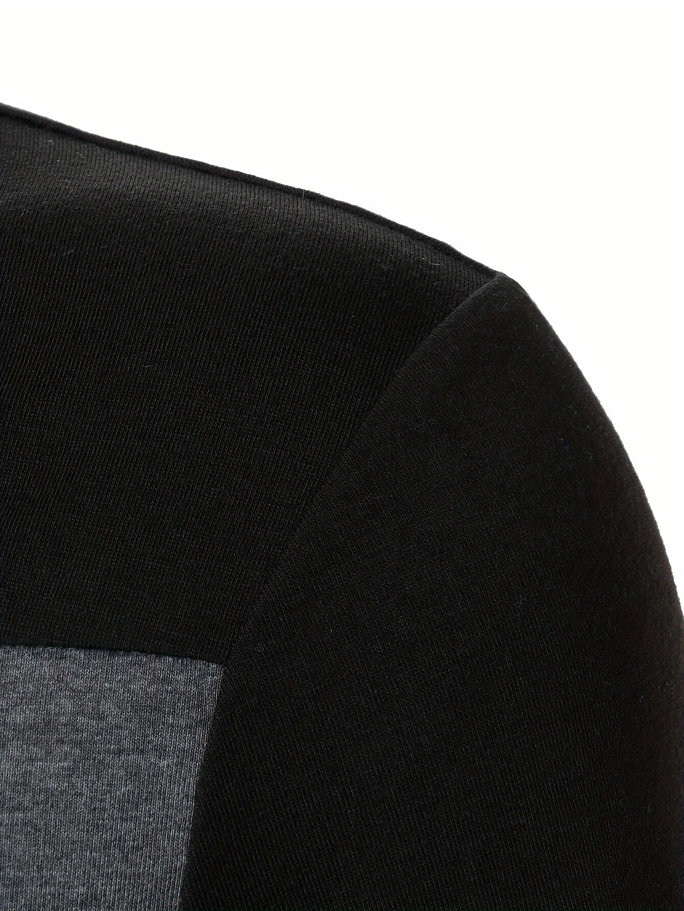 Stretchy T-Shirt Casual Stretchy Polyester Blend Men's Color Block Half-Zip Collared Long Sleeve T-Shirt | Machine Washable, Ideal for Spring & Fall