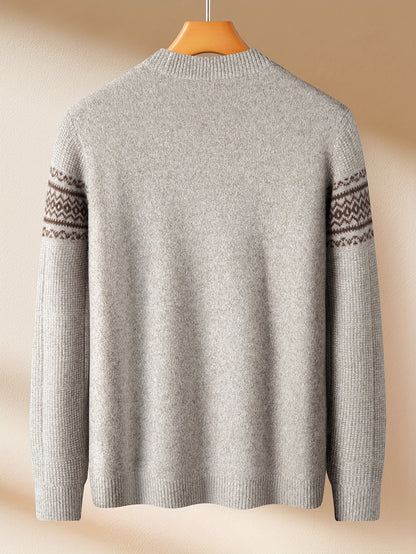 FORTEI Slight Elasticity Men'S Sweater with a Round Neck, Jacquard Design, Soft and Skin-Friendly Feel for Winter 25 F0096144098